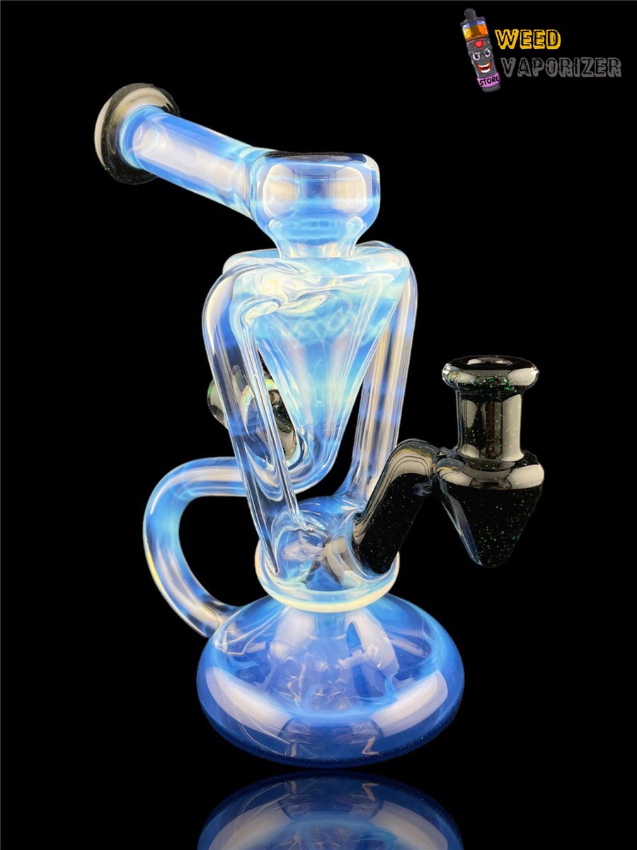 Buy BOOGIE GLASS: FULLY WORKED MOONSTONE x BLACK CROPAL DUAL UPTAKE FLOATER RECYCLER