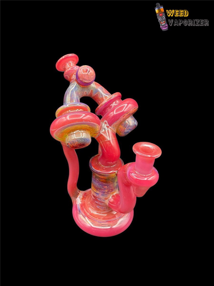 Buy ET GLASS: CHERRY MULTICOLOR WIG WAG DUAL UPTAKE RECYCLER