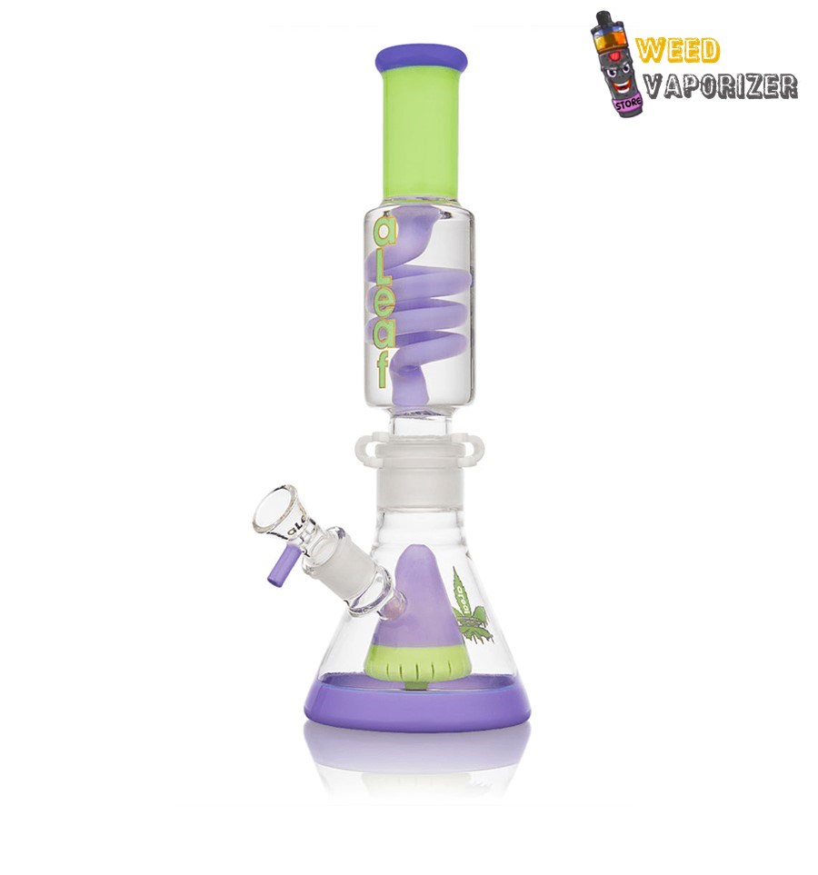 Buy ALEAF GLASS: 12.5″ GLYCERIN CONE WATER PIPE W/ PYRAMID PERC