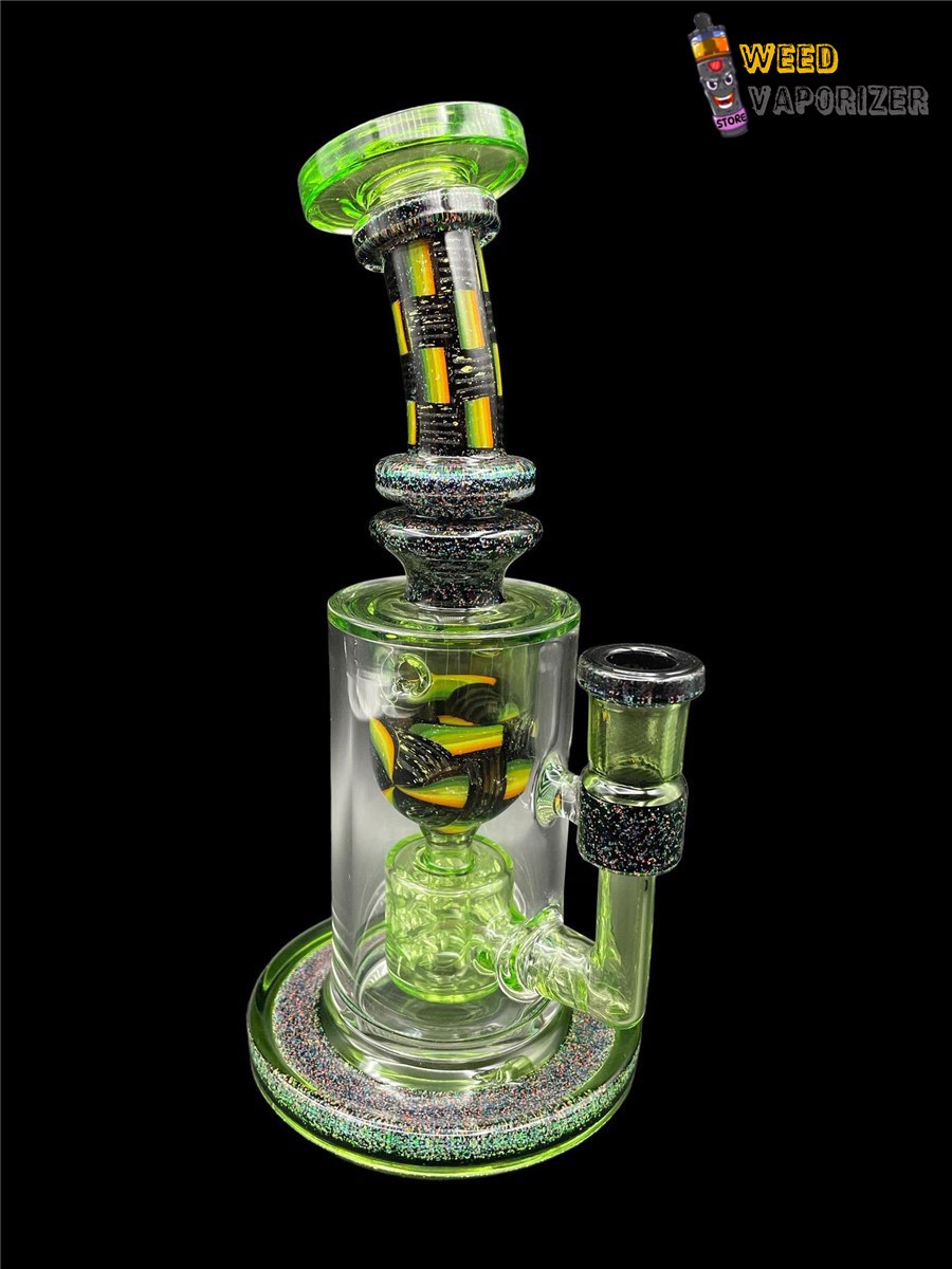 Buy FATBOY GLASS: FULLY WORKED LIME STONE CRUSHED OPAL TAURUS INCYCLER RIG