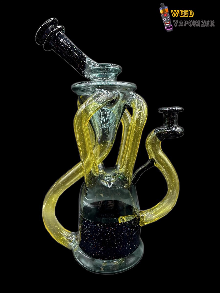 Buy MANCHILD GLASSWORKS: TEAL AND TERPS CFL CRUSHED OPAL QUAD UPTAKE RECYCLER