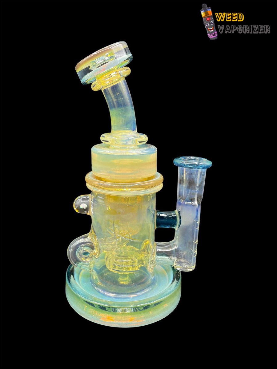 Buy BRONX GLASS: TEAL SILVER FUMED ENCASED OPAL INCYCLER