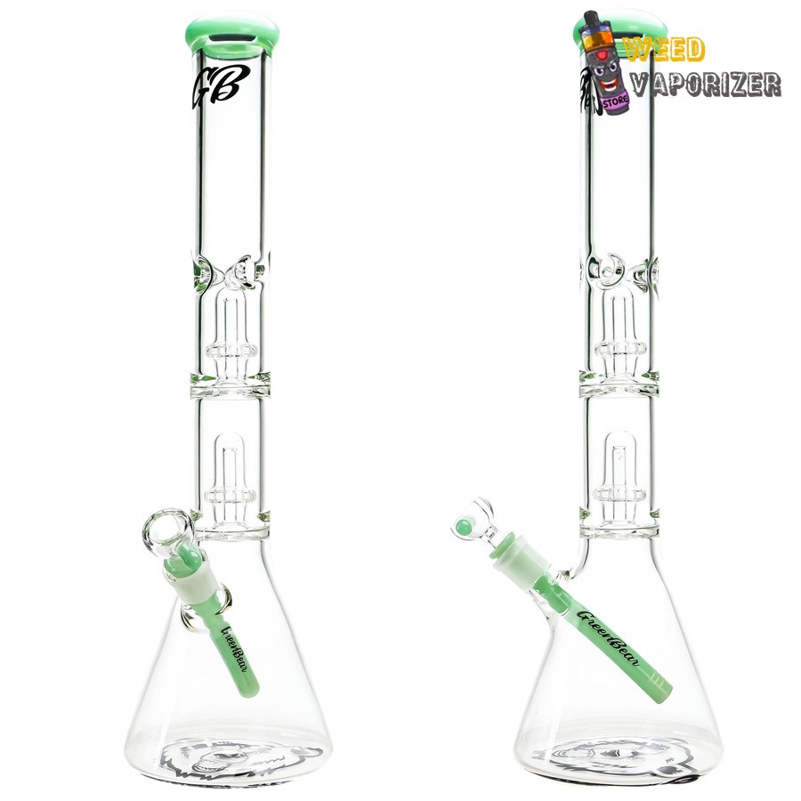 Buy GREEN BEAR: 18″ DOUBLE PERC BEAKER COLOR ACCENTED