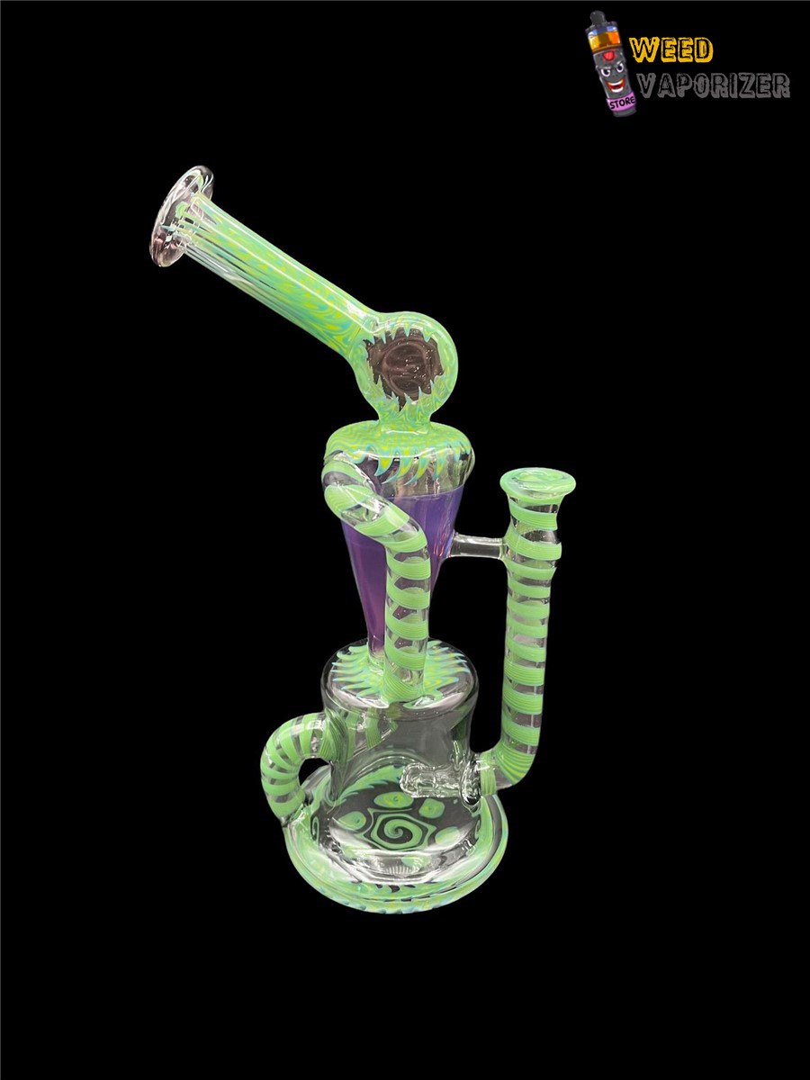 Buy PHANTOM GLASS: LEAF GREEN AND PURPLE LOLLIPOP WIG WAG DUAL UPTAKE RECYCLER