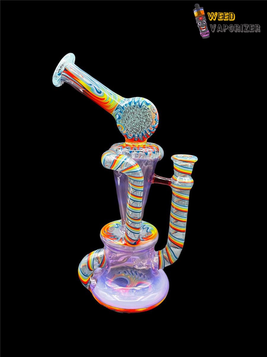 Buy PHANTOM GLASS: GHOST OVER PINK SLYME AND TEAL RAINBOW WIG WAG DUAL UPTAKE RECYCLER