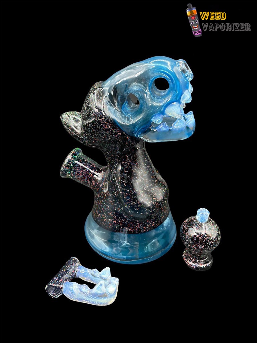 Buy ENUFF GLASS: BLUE CRUSHED OPAL HOODED JAMMER RIG AND PENDANT SET