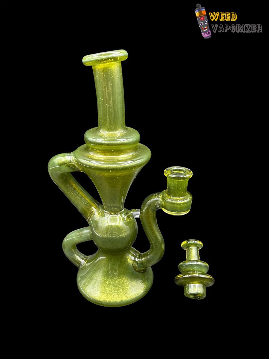 Buy BLOB GLASS: GREEN CHILI OVER ICEY WHITE SATIN KLEIN RECYCLER