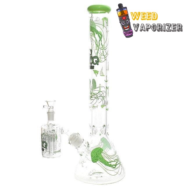 Buy SMOQ GLASS: 18 INCH TALL LYRIC BEAKER JELLY FISH ART WITH ASH CATCHER WATERPIPE “SMOQ04”