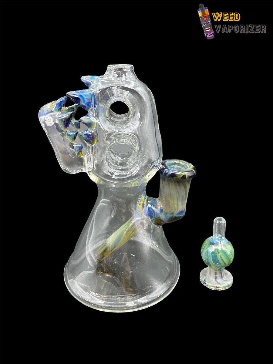 Buy ENUFF GLASS: HAND MIXED BLUE COLOR ACCENTED JAMMER RIG