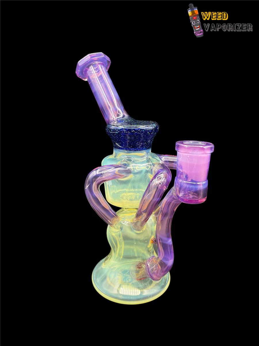 Buy WOLFE GLASS: FACETED SILVER FUMED x ROYAL JELLY BLUE DICHRO TRIPLE UPTAKE RECYCLER