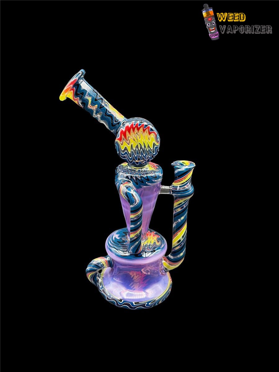 Buy PHANTOM GLASS: GHOST OVER PURPLE LOLLIPOP AND BLUE RAINBOW WIG WAG DUAL UPTAKE RECYCLER