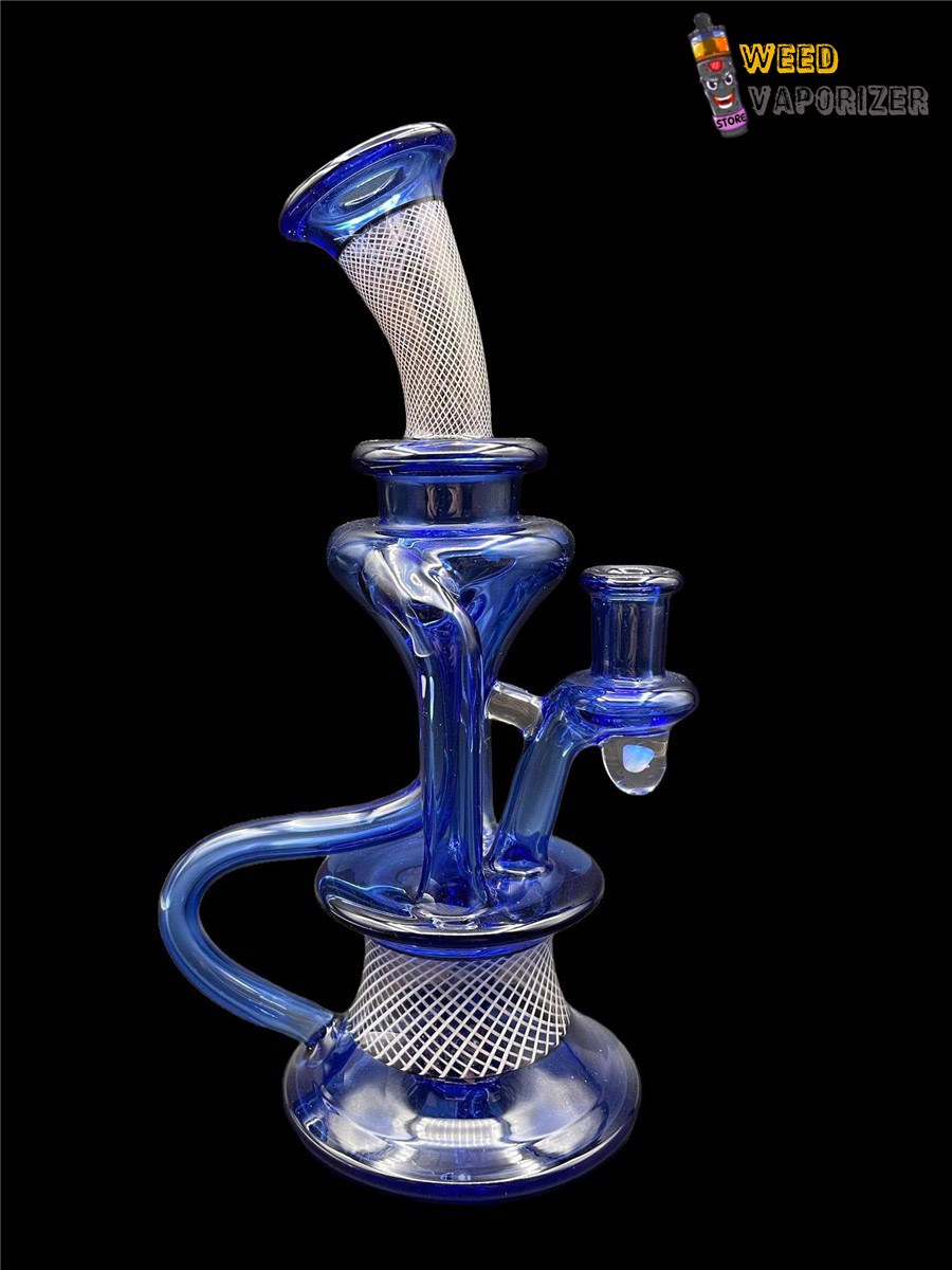 Buy DAVEMAN GLASS: ROYAL BLUE FLOATER DUAL UPTAKE RECYCLER