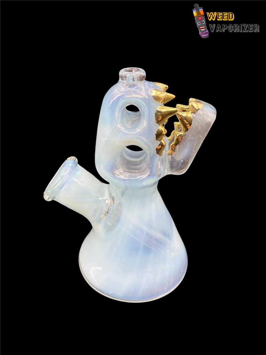 Buy ENUFF GLASS: FROSTY BLUE WITH GOLD TEETH FULL COLOR JAMMER RIG