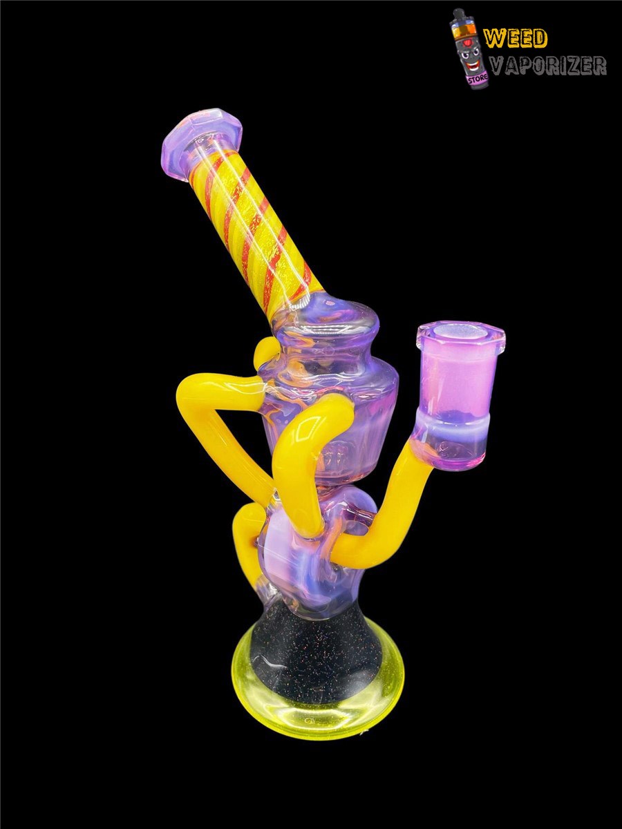 Buy WOLFE GLASS: FACETED MULTICOLOR DICHRO TRIPLE UPTAKE DONUT RECYCLER