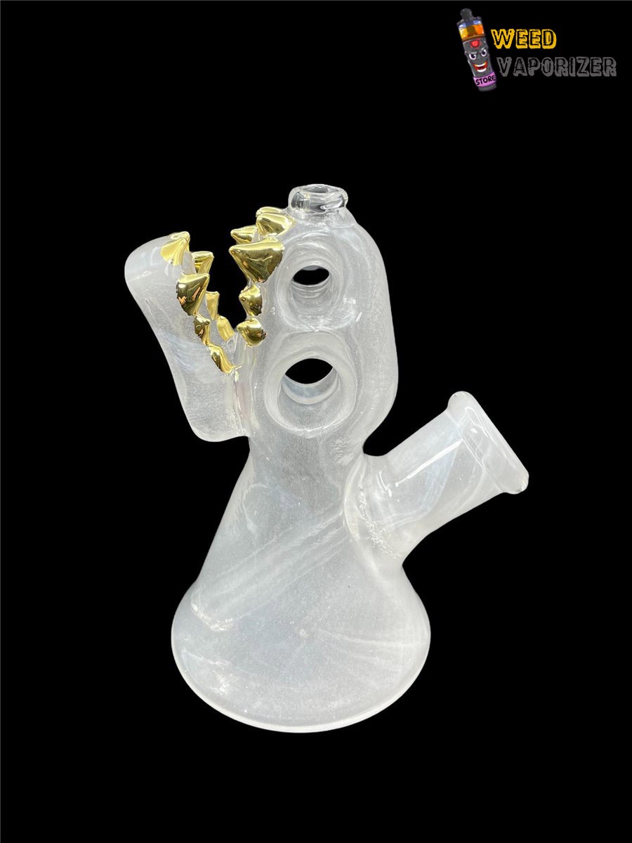 Buy ENUFF GLASS: FROSTY WHITE WITH GOLD TEETH FULL COLOR JAMMER RIG