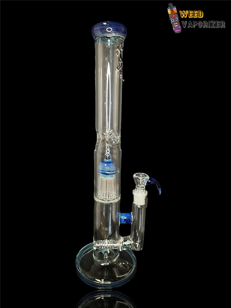 Buy TEXAS TUBES: 18″ BLUE SPACE TECH ENCASED OPAL 9-ARM STEMLINE STRAIGHT TUBE