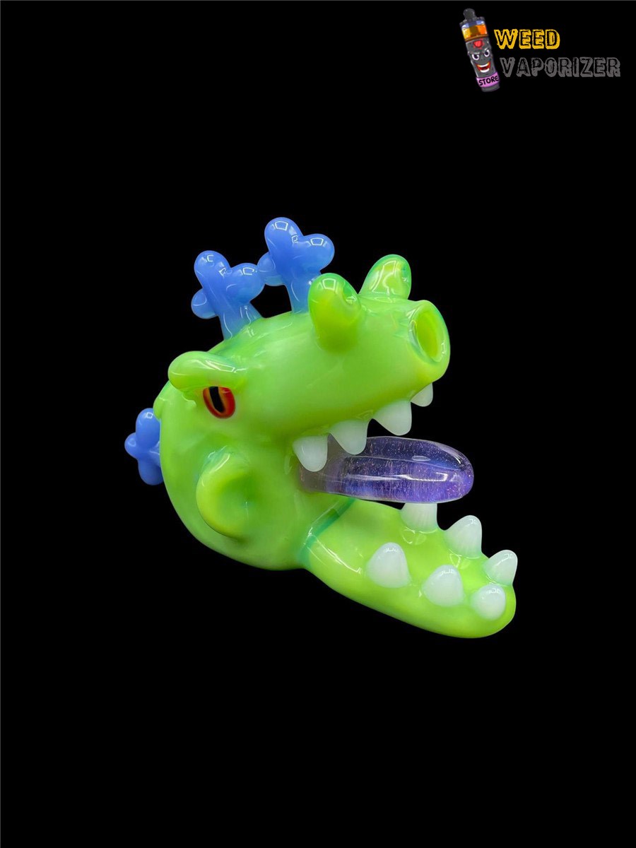 Buy CHRONIC GLASS: MILKY GREEN REPTAR SKULL RIG