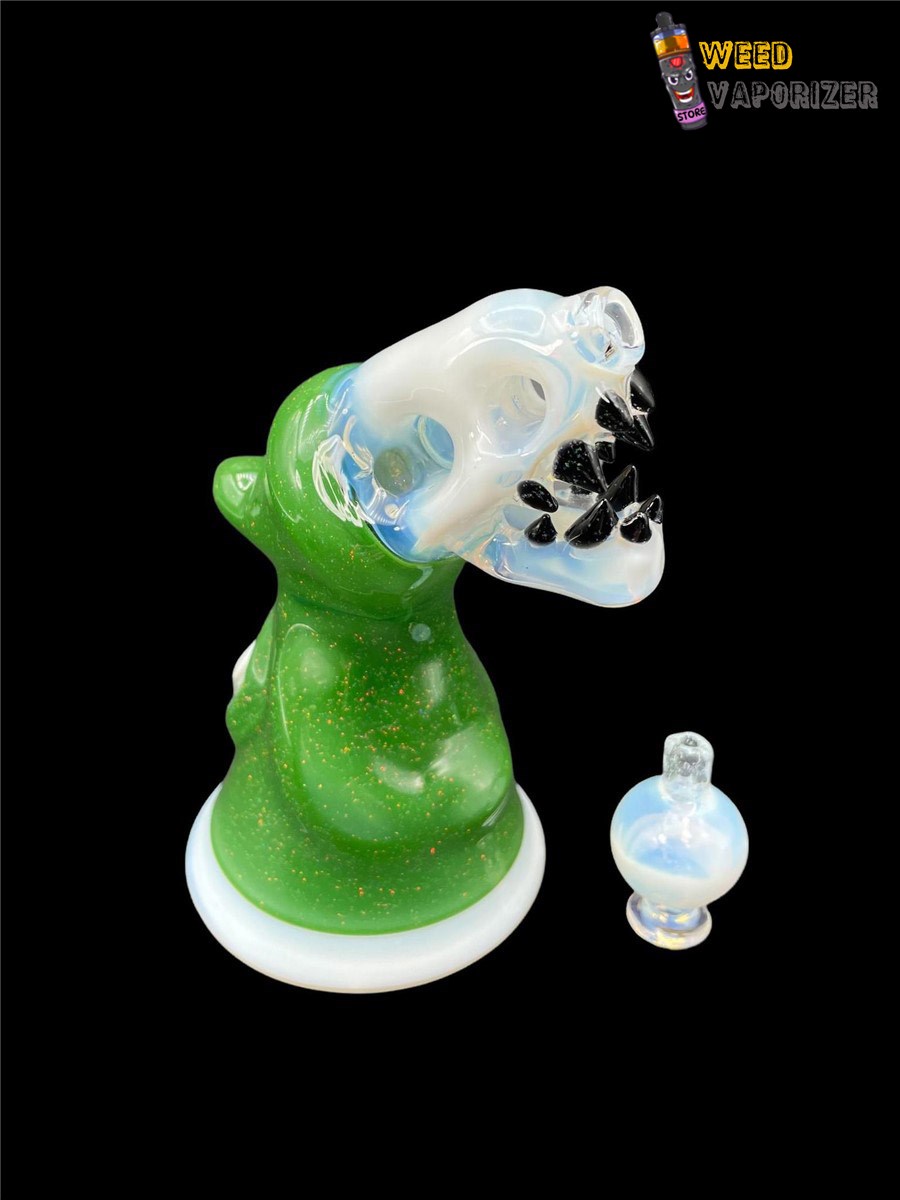 Buy ENUFF GLASS: GREEN AND GHOST CRUSHED OPAL HOODED JAMMER RIG