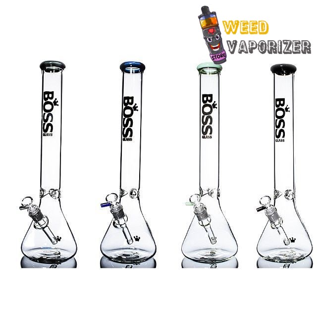 Buy BOSS GLASS: 16″ INCH BEAKER WITH ICE CATCHER WATER PIPE ASSORTED COLORS