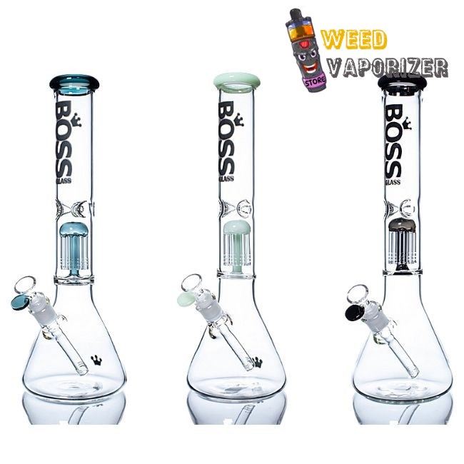 Buy BOSS GLASS: 16″ BEAKER WITH TREE PERC WATER PIPE ASSORTED COLORS