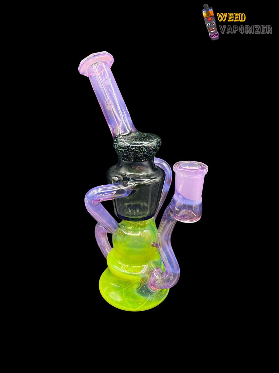 Buy WOLFE GLASS: FACETED SLYME x PINK SLYME CRUSHED OPAL DUAL UPTAKE RECYCLER