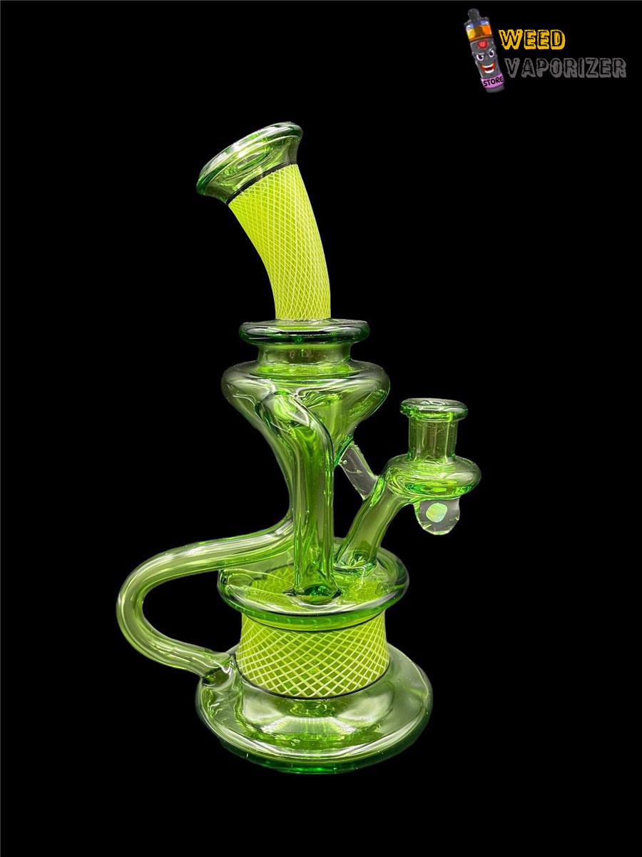 Buy DAVEMAN GLASS: GREEN SLYME #1 FLOATER DUAL UPTAKE RECYCLER