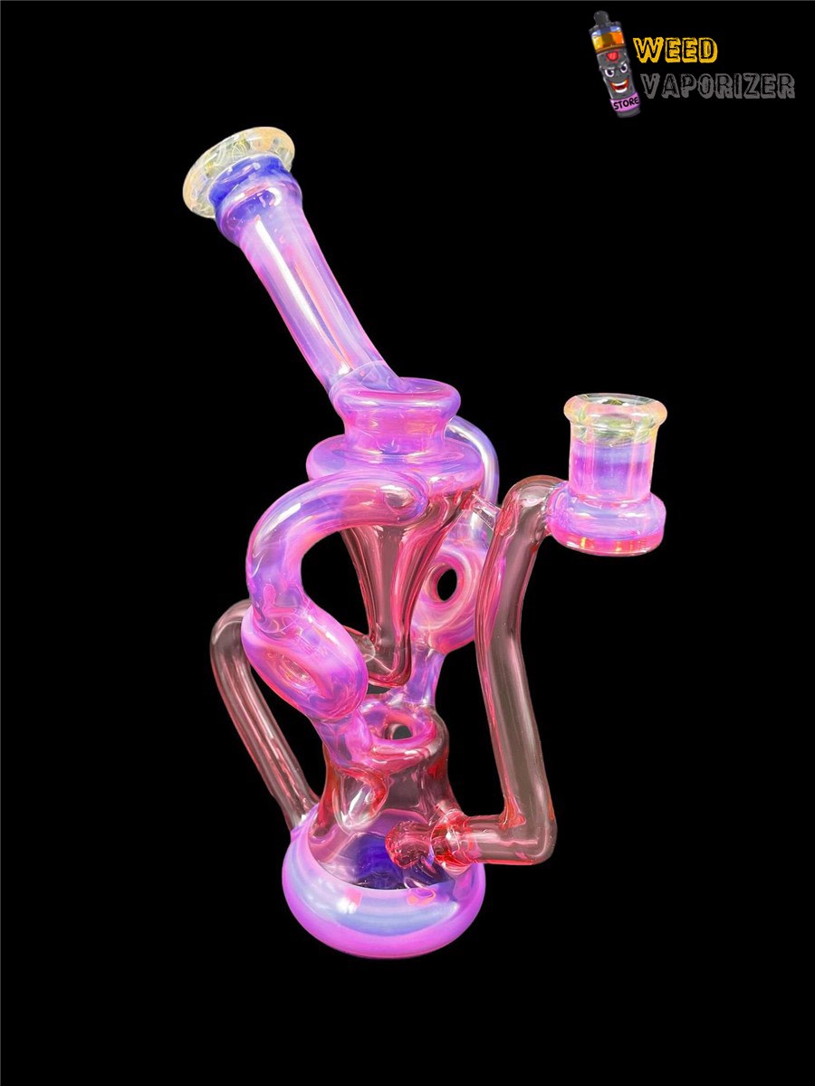 Buy SWEET JUSTICE GLASS: PINK SLYME AND POMEGRANATE SWISS DOUBLE DOUGHNUT RECYCLER