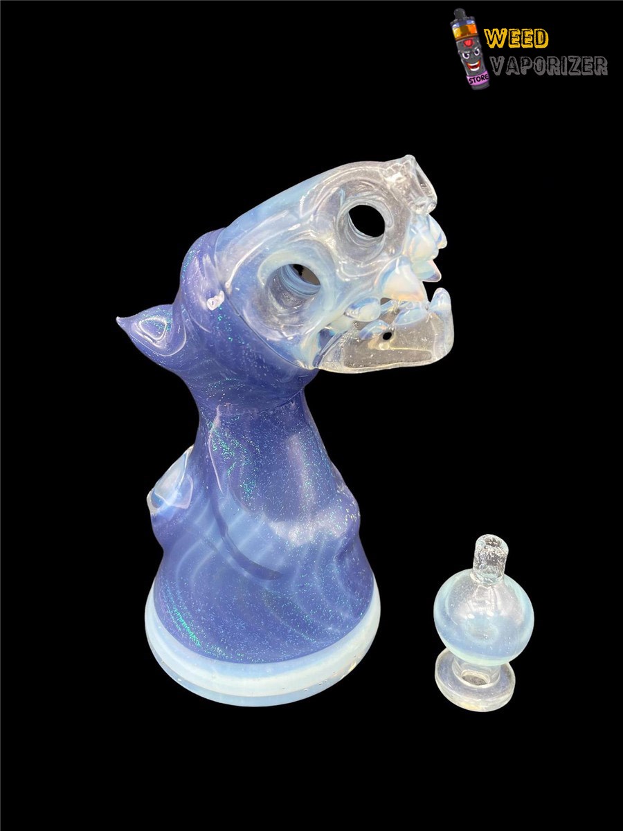 Buy ENUFF GLASS: TEAL CRUSHED OPAL HOODED JAMMER RIG