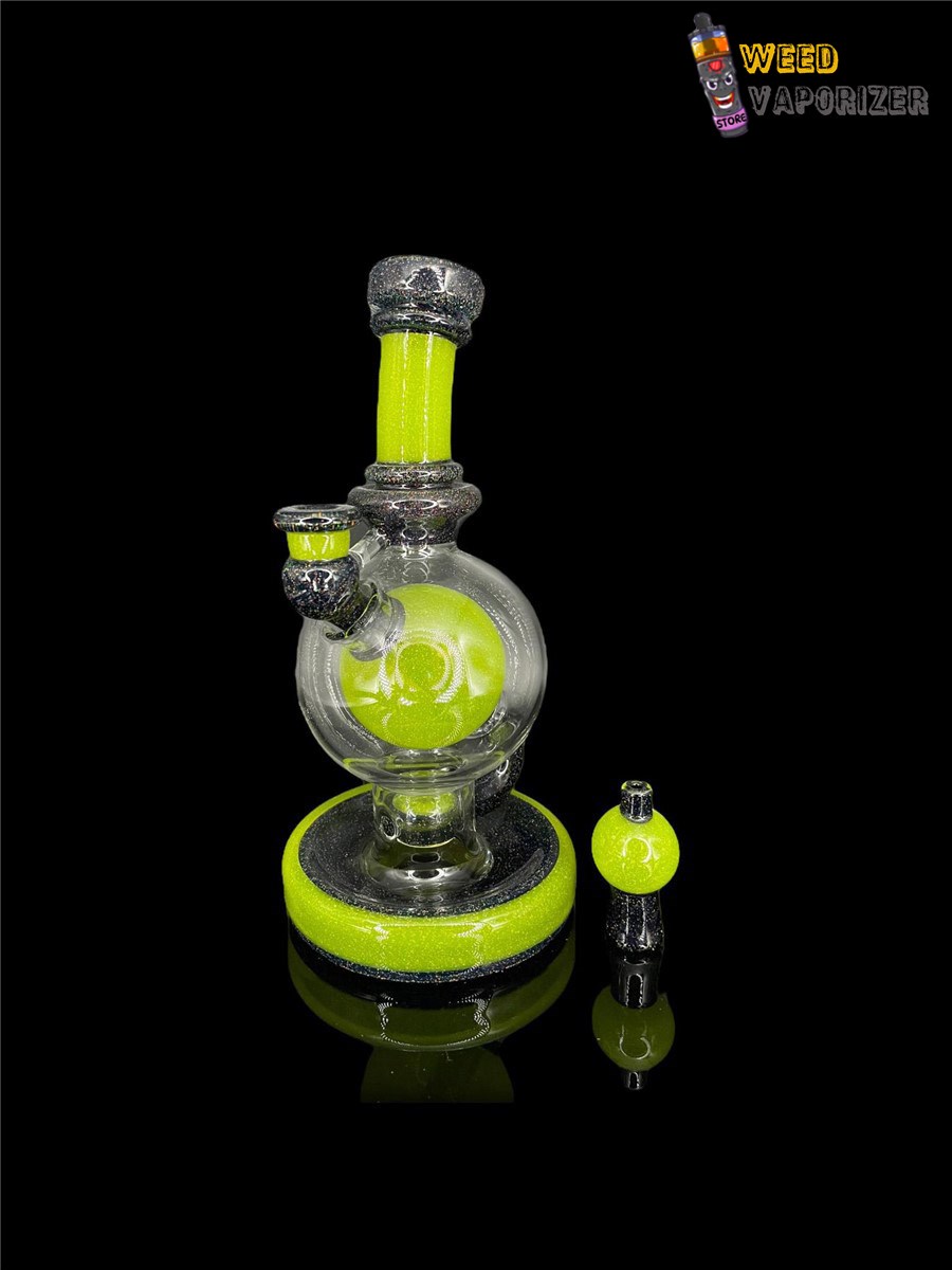 Buy BRENT 503: 8″ LIME DROP BLACK CRUSHED OPAL BALL RIG W/ MATCHING CAP