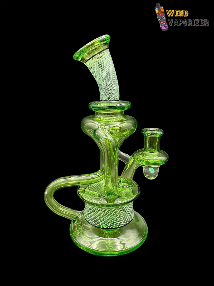 Buy DAVEMAN GLASS: GREEN SLYME #2 FLOATER DUAL UPTAKE RECYCLER