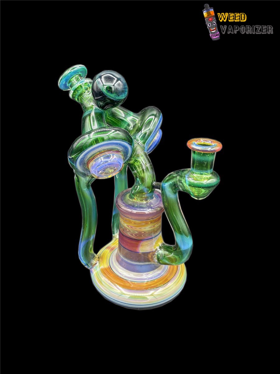 Buy ET GLASS: EMERALD GREEN MULTICOLOR DUAL UPTAKE RECYCLER