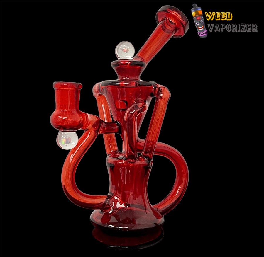 Buy IRIDESCENT GLASS: 7″ QUAD UPTAKE RECYCLER POMEGRANATE